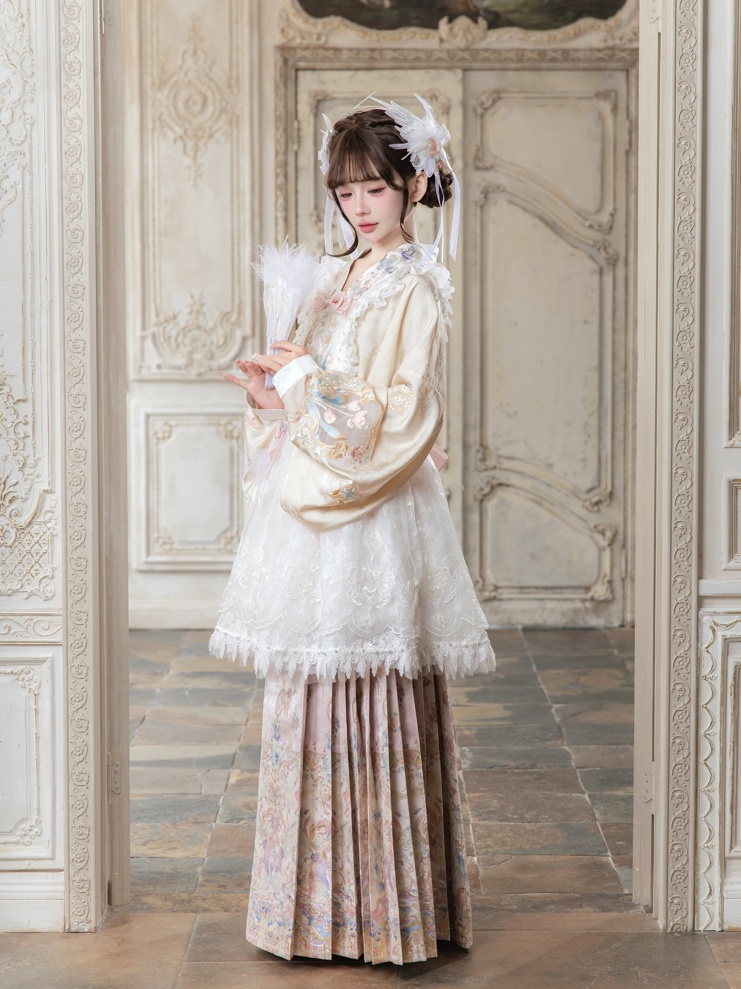Original Hanfu Set Swan Oath with Pipa Sleeve  Tail Skirt Chinese Traditional Costume Women's Premium Fashion Autumn New