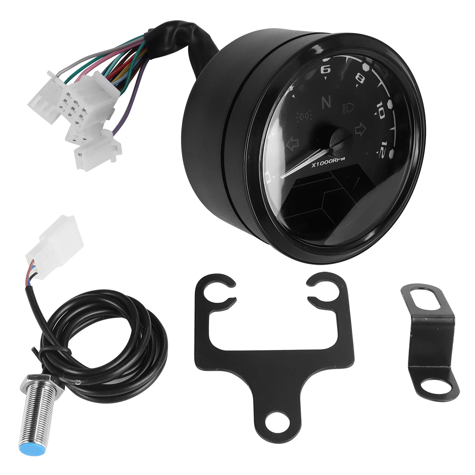 Universal Retro Motorcycle LCD Instrument Assembly Digital Speedometer Odometer Modified Motorbike Gauge Replacement Accessories