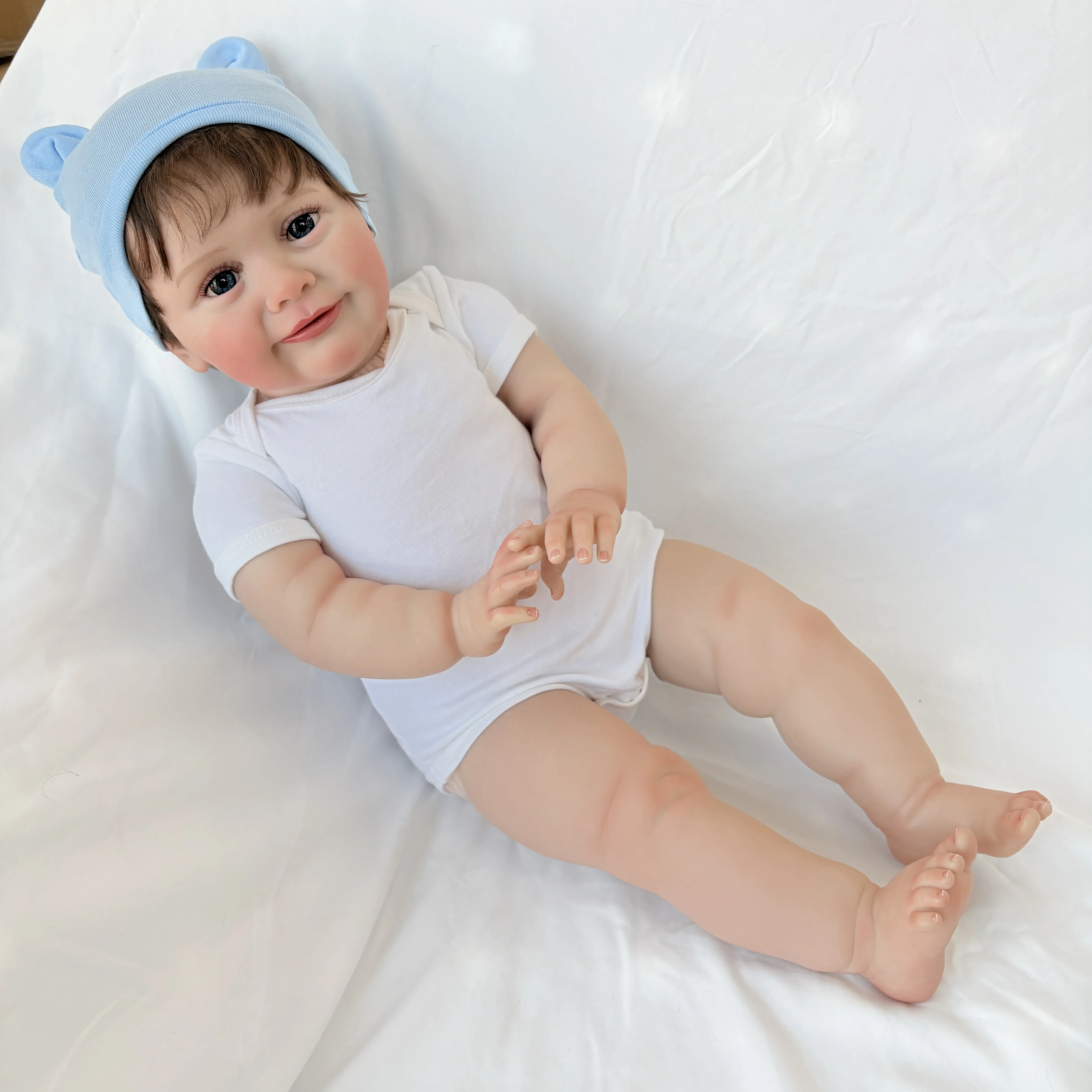 NPK 26인치 대형 실제처럼 보이는 수제 리본 인형 조이 3D 피부와 눈에 띄는 정맥 사실적인 부드러운 촉감 수집용 예술 인형