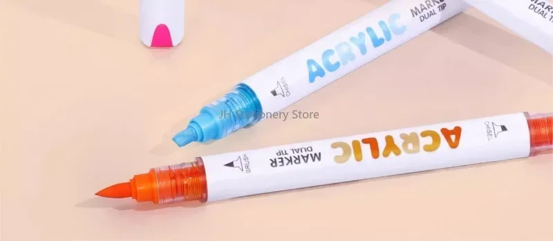 GuangNa Dual Tip Neuer drückenfreier Student Malerei Handzeichnung Acryl Marker Gerader flüssiger wasserdichter Graffiti-Stift – Detail 2