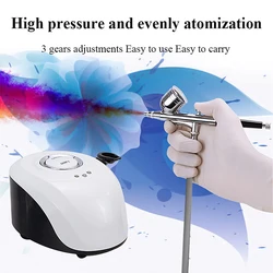 High Compression Water Oxygen Compressor Airbrush Face Steame Injector Machine Facial Makeup Cake Nail Art Desgin Graffiti Tool