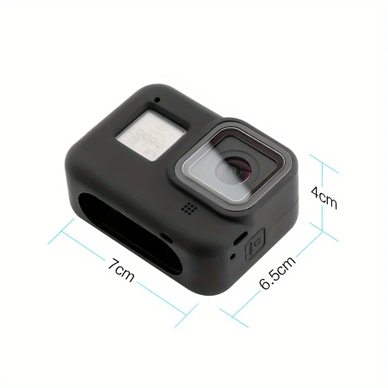 Protective Silicone Case For GoPro Hero 8 Black Tempered Glass Screen Protector Film Lens Cap Cover For Go Pro 8 Accessory