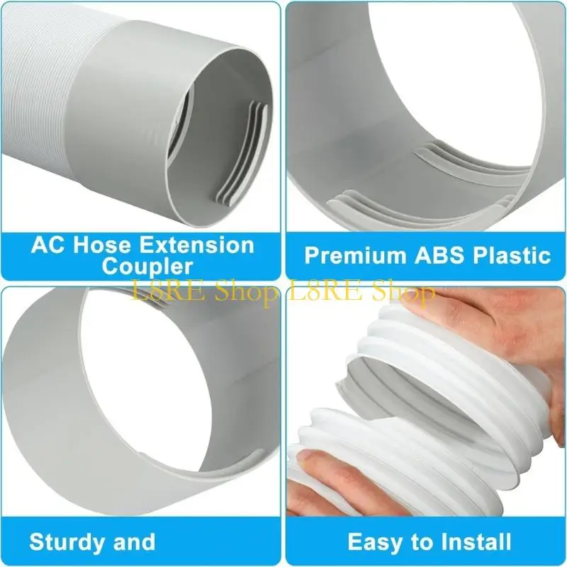 L8RE Ribbed Plastic Hose Connectors Couplers for AC Setups Air Conditioner Extension