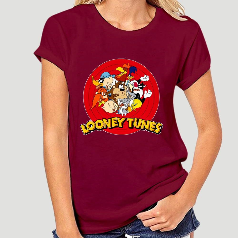 TUNES SEASON PREMIER T-SHIRT WHITE RETRO CARTOON TEE BUGS DAFFY TAZ 2786X