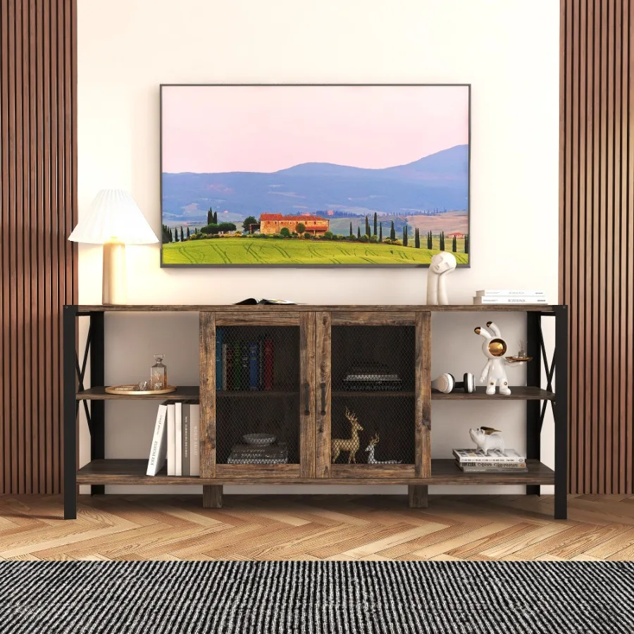 

TV Stands for Living Room Industrial TV Stand for Bedroom Furniture Farmhouse TV Stand 80 Inch Television Stand Modern Horizont