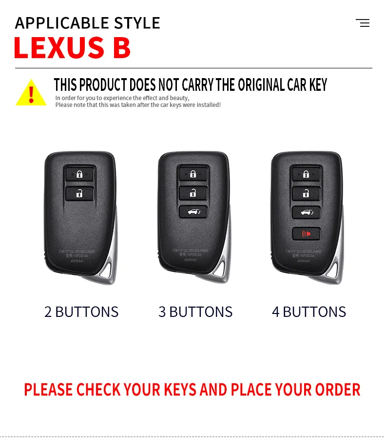 Alloy Car Key Case Cover for Lexus RX350 NX300 Es300h Rx450h GS300 GX470 IS250 ES350 LX570 GX460 Nx300h Is300h Shell Fob Holder