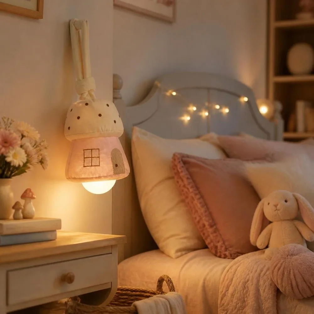 High Beauty Cute Mushroom Night Light Novelty 3 Color Light Bedside Light Creative Stereoscopic Ambient Lamp Girls