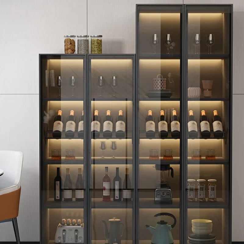 Modern Storage Wine Cabinets Luxury Simplicity Glass Wall Living Room Display Botellero Vino Bar Wine Cabinets Furniture QF50JG