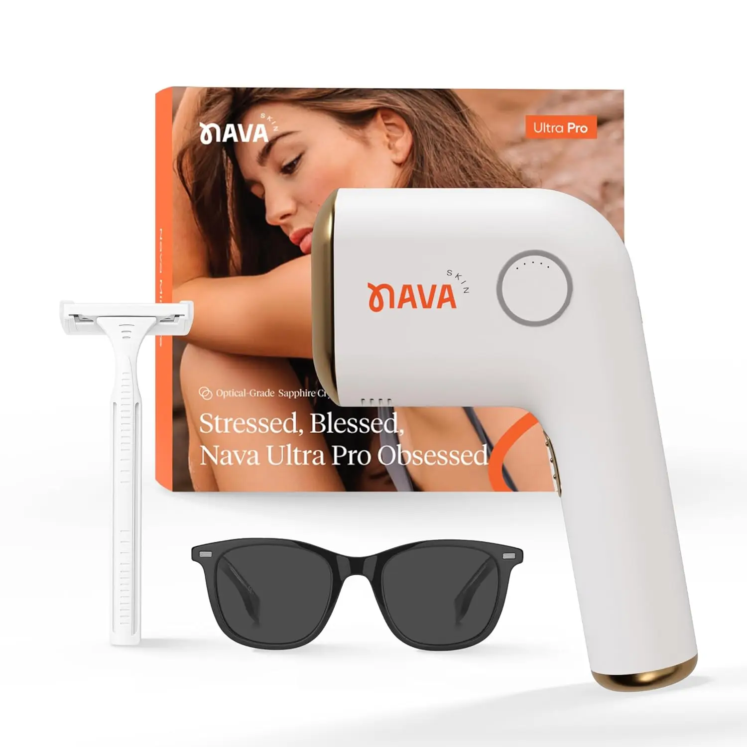 

Ultra Pro IPL Hair Removal Device for Face, Legs, Bikini Line – Painless Sapphire Cooling, 5 Levels, Auto/Manual Modes