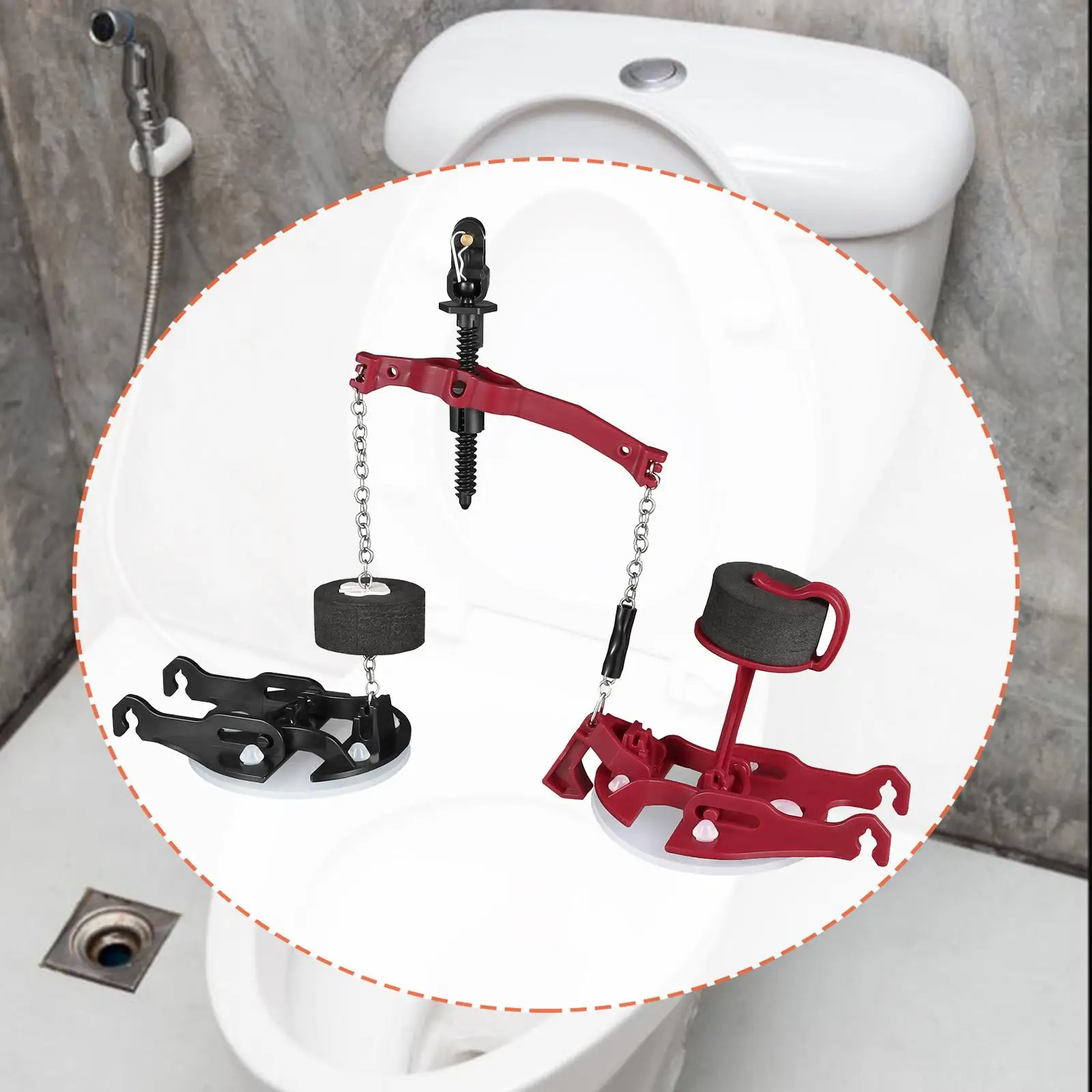 

Легкоустанавливаемый сменный клапан для унитаза: прочная металлическая цепь и пластиковые детали для улучшенной мощности смыва