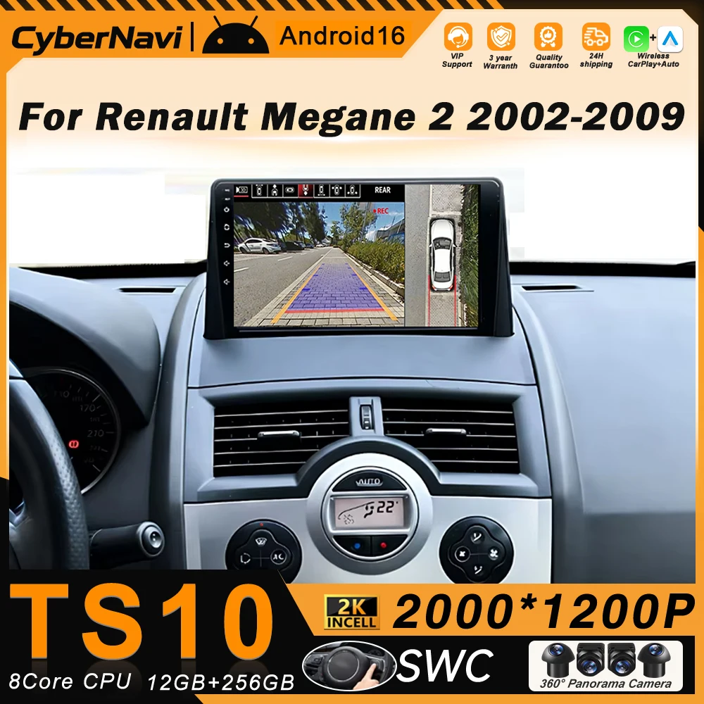 

Мультимедийный проигрыватель Android для Renault Megane 2 2002-2009 7862 с Carplay, Auto, GPS-навигацией, Bluetooth и 2K экраном