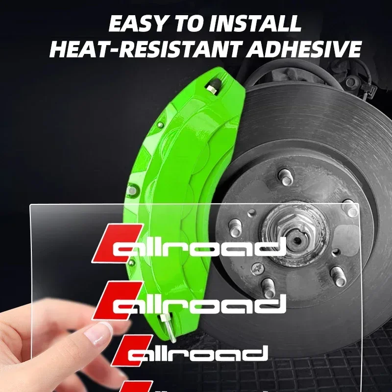 6pcs Heat Resistance Caliper Decals Allroad Car Wheel Rim Sticker Sport For Audi allroad A3 A4 B8 8P 8V B6 A5 A6 C7 Q5 B9 B7 C6 view 5