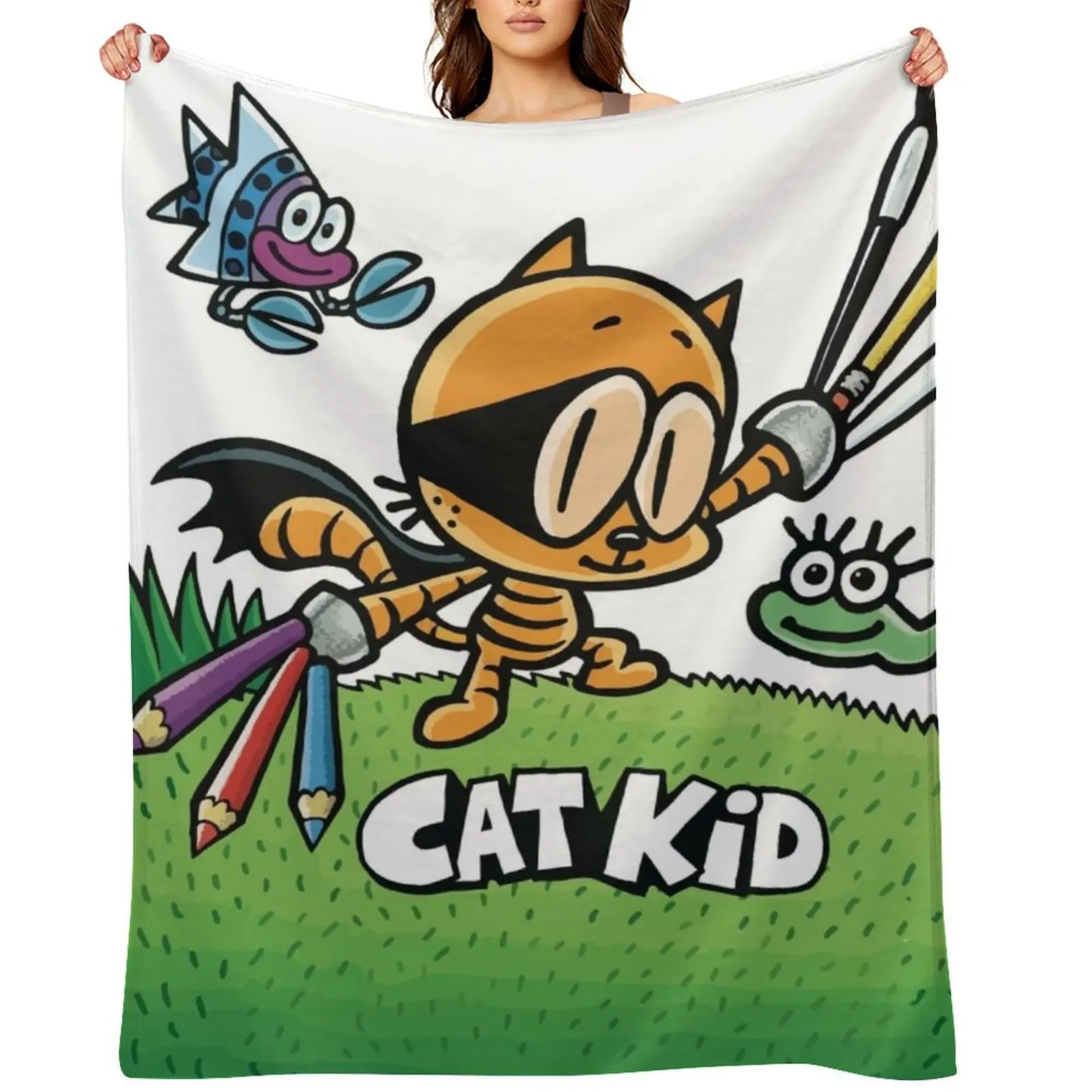 

Cat Kid Throw Blanket Blankets For Bed Camping for sofa Blankets