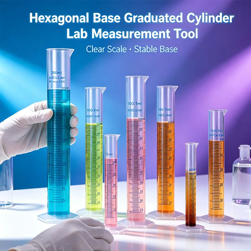 5PCS 10-2000ml Clear Plastic White/Blue Graduated Measuring Cylinder Lab Tubes Refillable Chemistry Lab Standard Measurement Cup