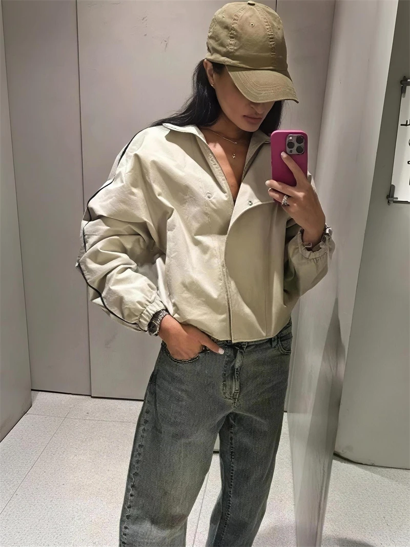 Guobioziy Women's Casual Aviator Jacket 2026 Spring-Autumn Western Fashion Trend Daily Slim Luxury Punk Classic Street Style