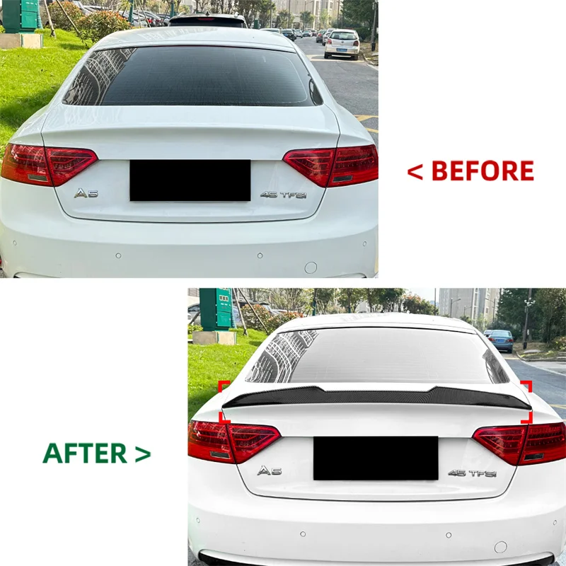 Tail Tailgate Splitter Lip 2007-2016 For Audi A5 8T Sportback 4-door PSM Rear Trunk Roof Spoiler Wing DUCK Tail DUCKBILL