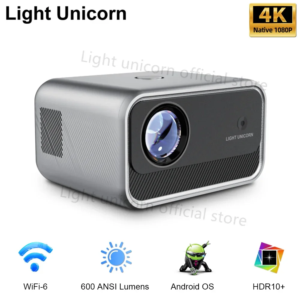 Light Unicorn X9 PRO Native1080P 4K Projector Android Wif6 Mini Portable Videoprojector Home Theater TV Beam