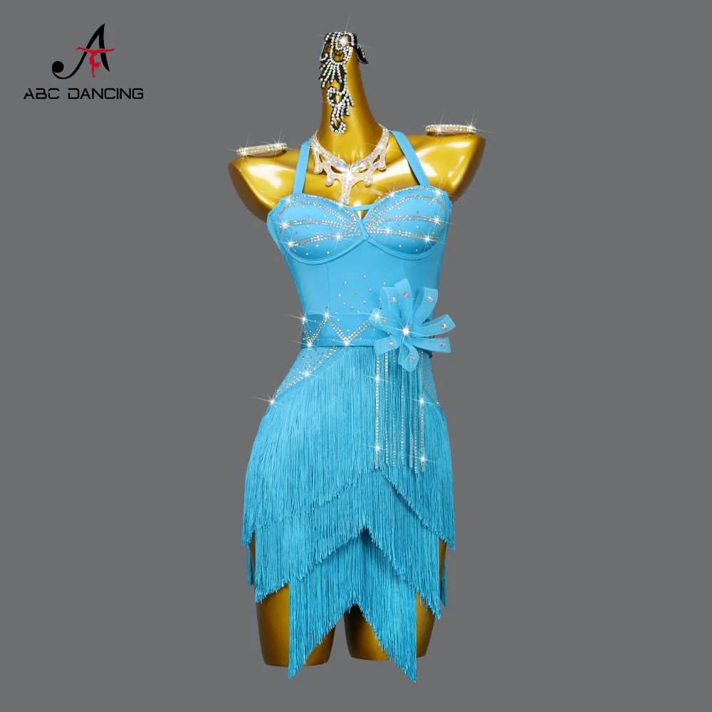 

Latin Dance Costume 2025 Evening Ballroom Adult Party Dress Womens Prom Outfit Girls Kid Dancewear Parties Competition Suit Sets