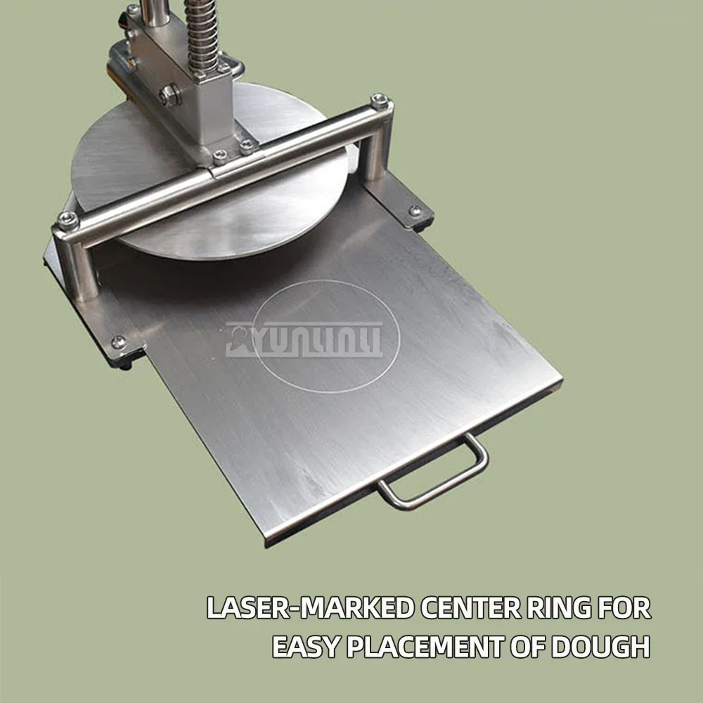 25cm Commercial Hand Dough Press Machine Stainless Steel Manual Dough Press Machine Pizza Dough Flattening Press Machine