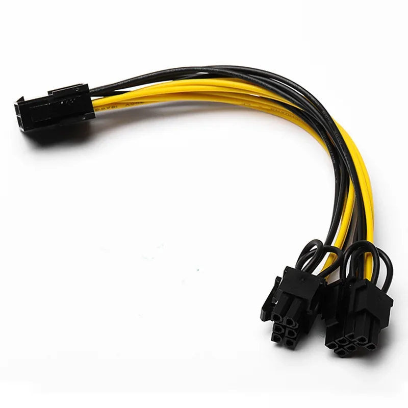 8p Female To 2 Port Dual 8pin 6+2p Male GPU Graphics Video Card Power Cable Cord 18AWG Wire