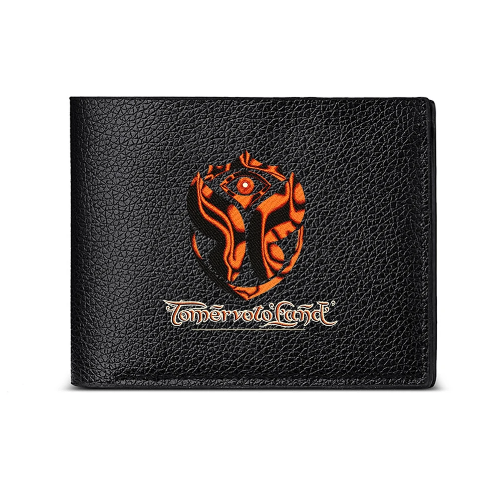Tomorrowland Logo Shield Design Men's Wallet Card Holder Fashion Business Casual Style Print Pattern Accessory