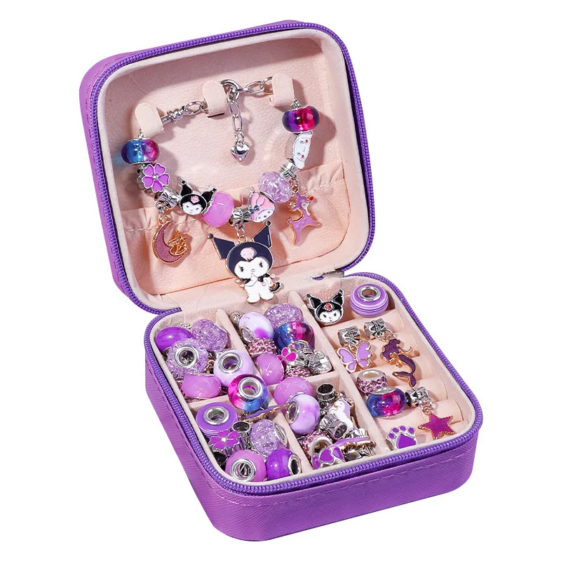 Beaded Bracelet Birthday Gift Box Handmade Diy Material Make Children Toys Girls Sanrio Kuromi My Melody Jewelry Necklace Anime