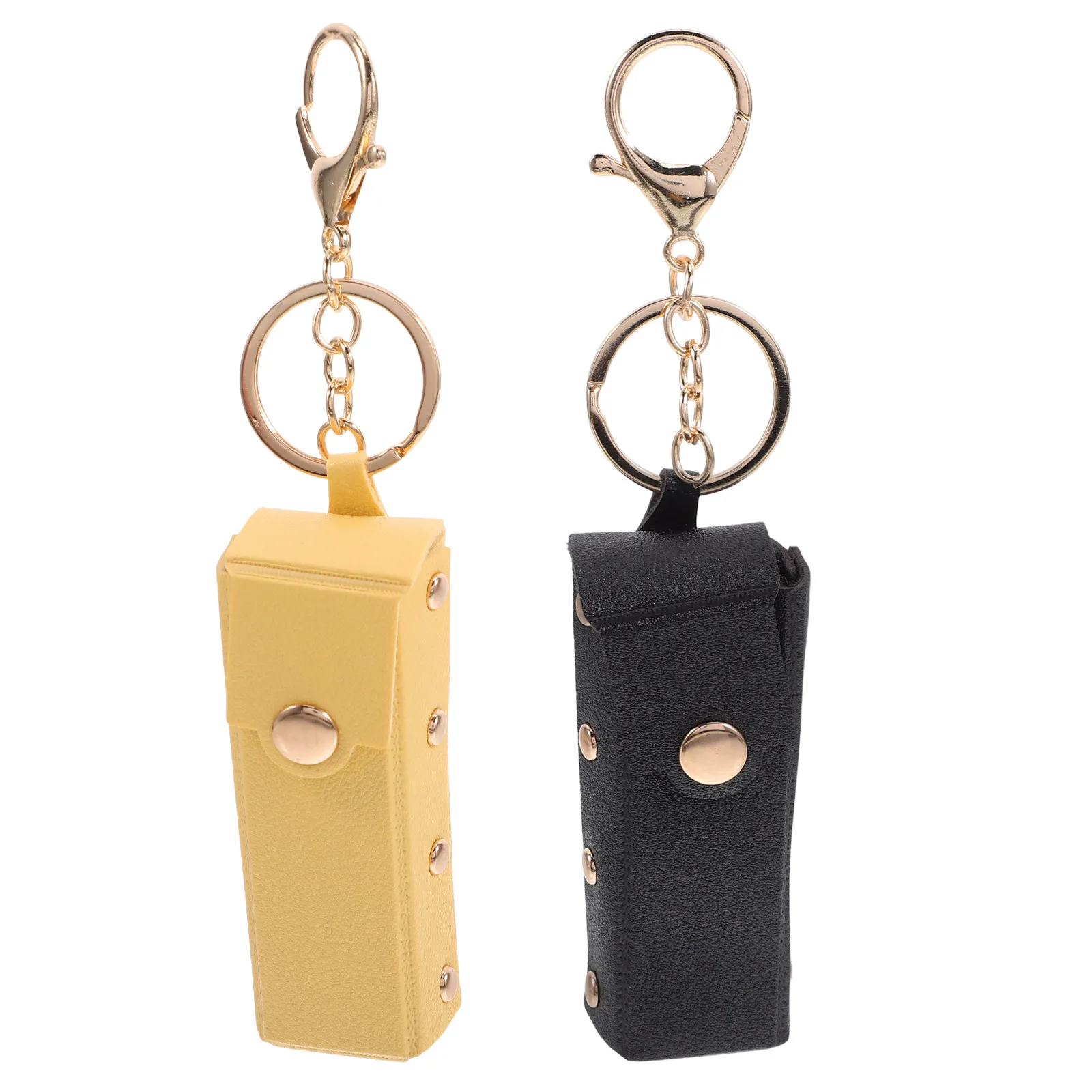 2Pcs Lipstick Keychain Bag Portable Cosmetics Organizer Durable Travel Makeup Storage Sleeve Gift for Women Holder Bulk