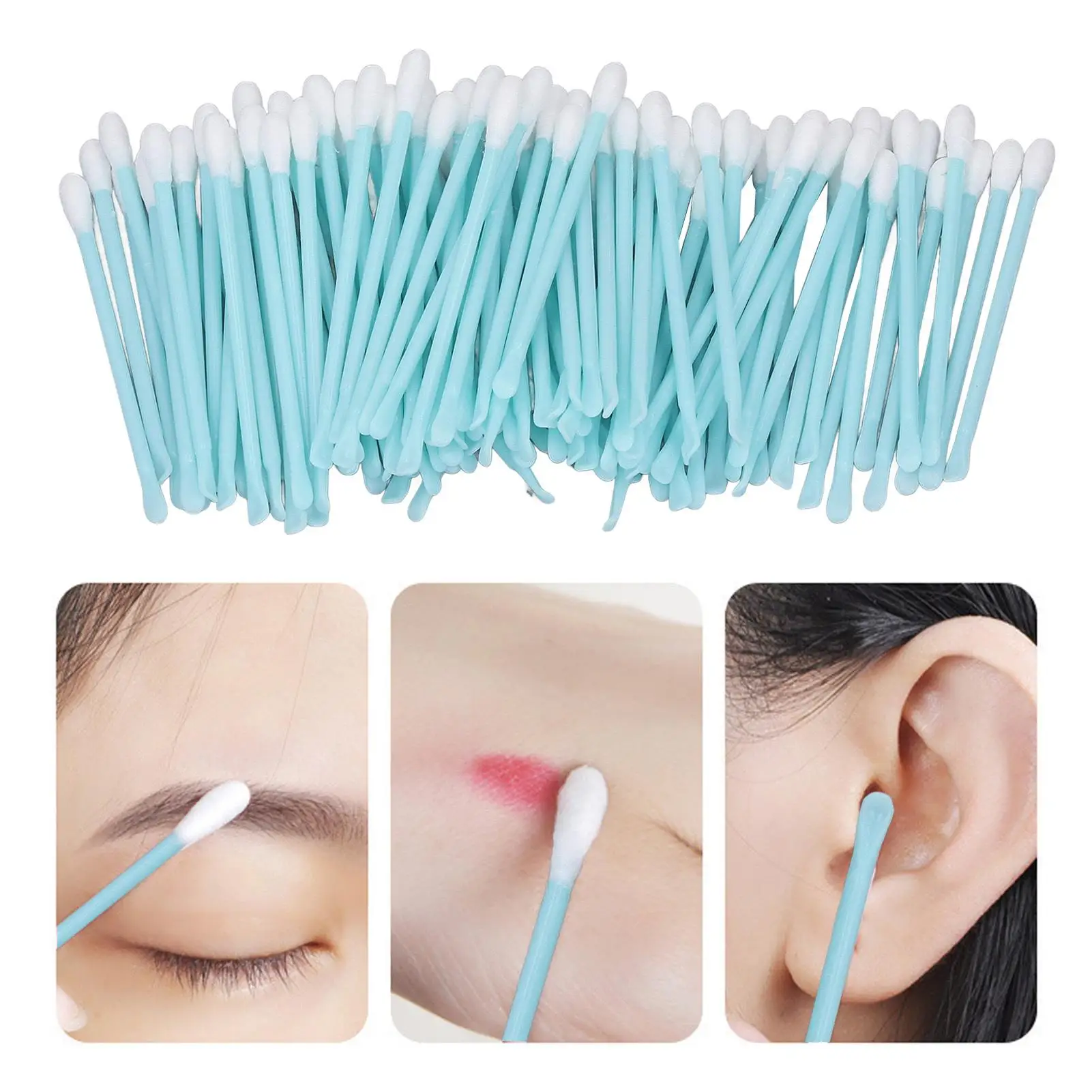 2-in-1 Cotton Swab Ear Cleaner & Makeup Remover - Odorless, Double-Headed, Disposable, Skin-Friendly Swabs for home Use