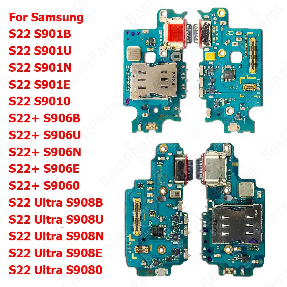 

Зарядная плата для Samsung Galaxy S22 Plus S22+ S22 Ultra 5G S901 S906 S908, зарядный порт, пластина, ленточная розетка, USB-разъем для док-станции