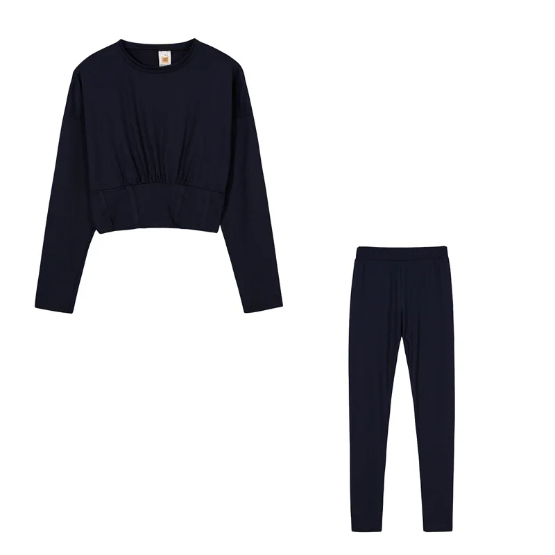 2023 neue AutumnWomen's Reine Farbe Sport Taille Anzug Mode Lässig Zwei-stück Set – Detail 26