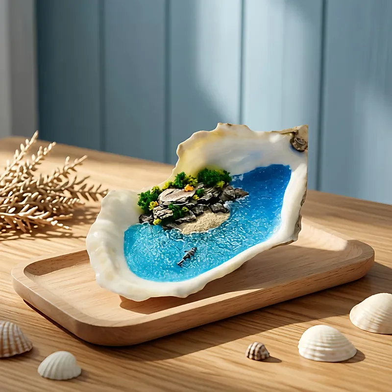 Original Handmade Oyster Micro Landscape Island Ocean Model Home Decoration Ornament Creative Gift