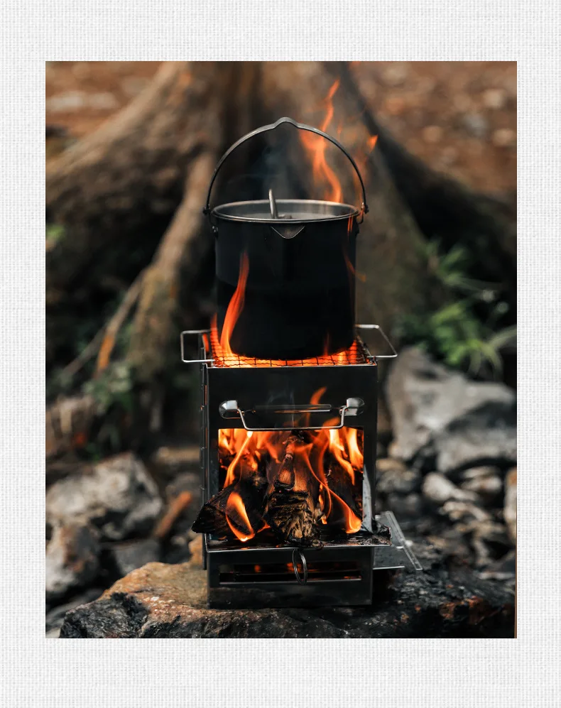 التخييم موقد حرق الأخشاب المحمولة للطي مخيم موقد للطي موقد المعسكر موقد للطهي في الهواء الطلق نزهة التنزه شواء