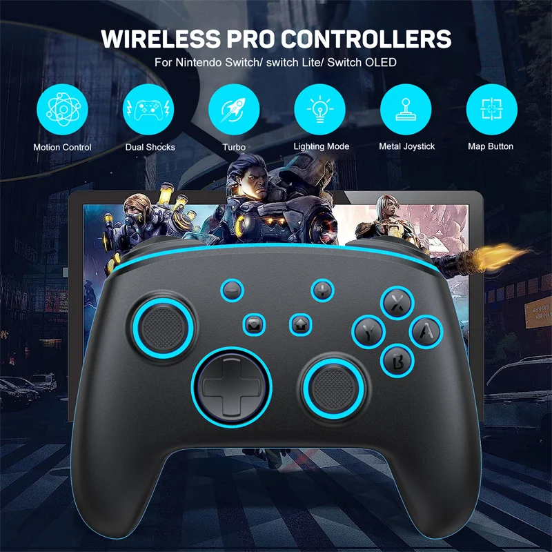 

LinYuvo KS11 Wireless Controller Gamepad Pro Controller for Switch Dual Motor with Somatosensory Six-axis for Nintendo Switch