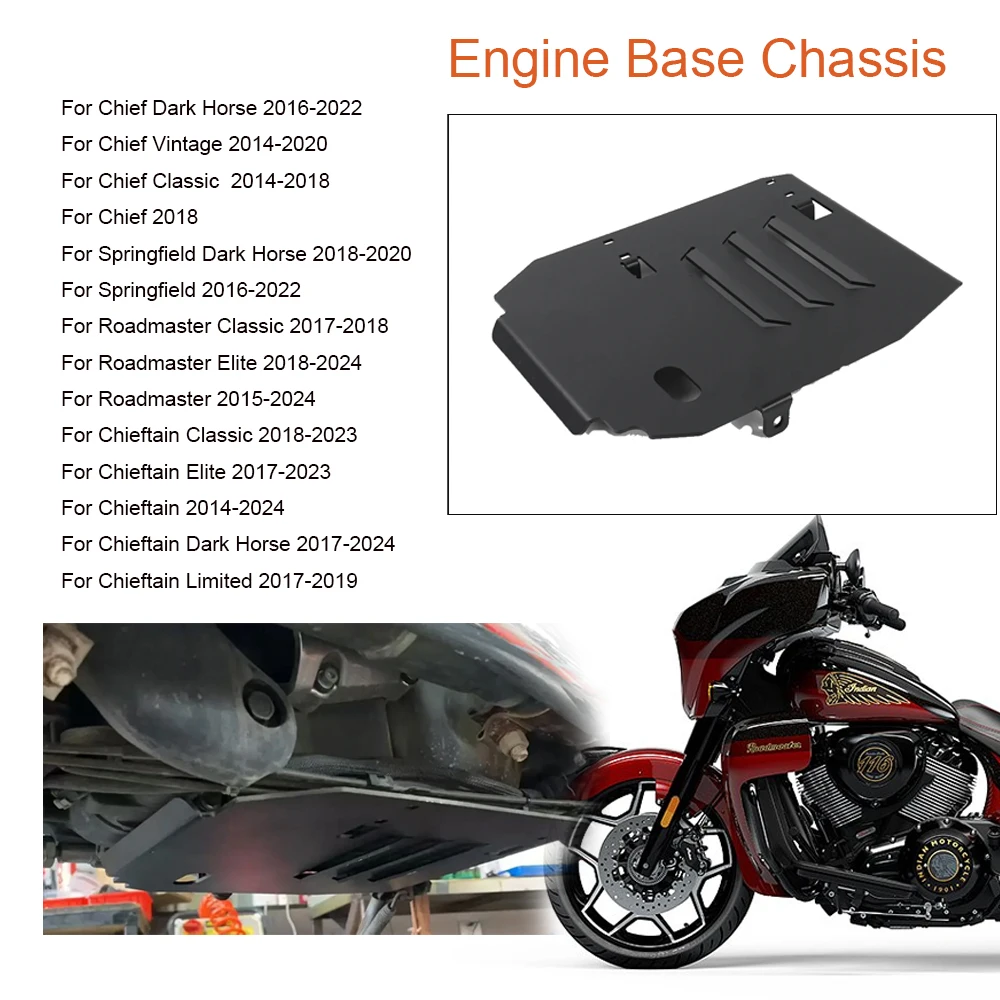 

For Indian Chief Springfield Roadmaster Chieftain Motorcycle Black Skid Plate Engine Base Chassis Guard Lower Protection Fairing