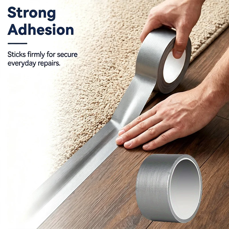 20/40/60mm Silver Duct Tape Waterproof Weather Hand Tearable Duct Tape For Indoor Outdoor Emergency Repair Sealing Wire Bundling