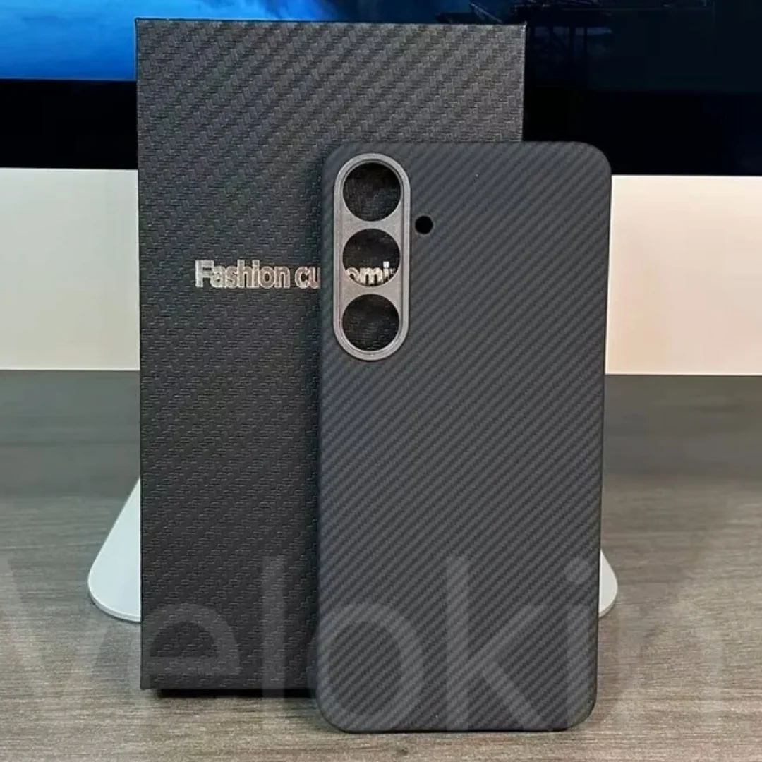 

Real Carbon Fiber Case For Samsung galazxy S25 FE Aramid Kevlar Magsafe Magnetic Phone Protective Case Ultra-thin Cover Armor