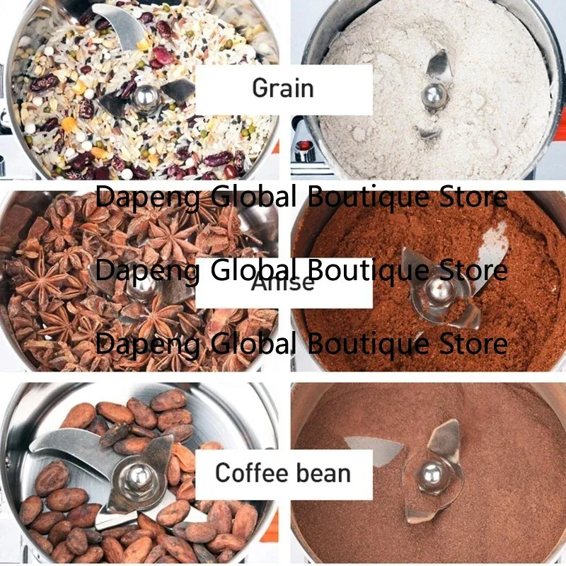 Swing Type Electric Grains Powder Miller Dry Food Grinder Machine High Speed Spices Cereals Crusher