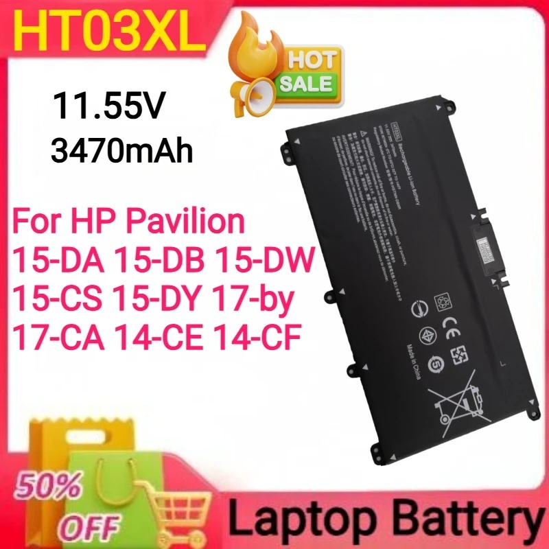 

11,55 В 3470 мАч HT03XL для HP Pavilion 15-DA 15-DB 15-DW 15-CS 15-DY 17-by 17-CA 14-CE 14-CF I135 Q208 C135C139 Аккумулятор для ноутбука