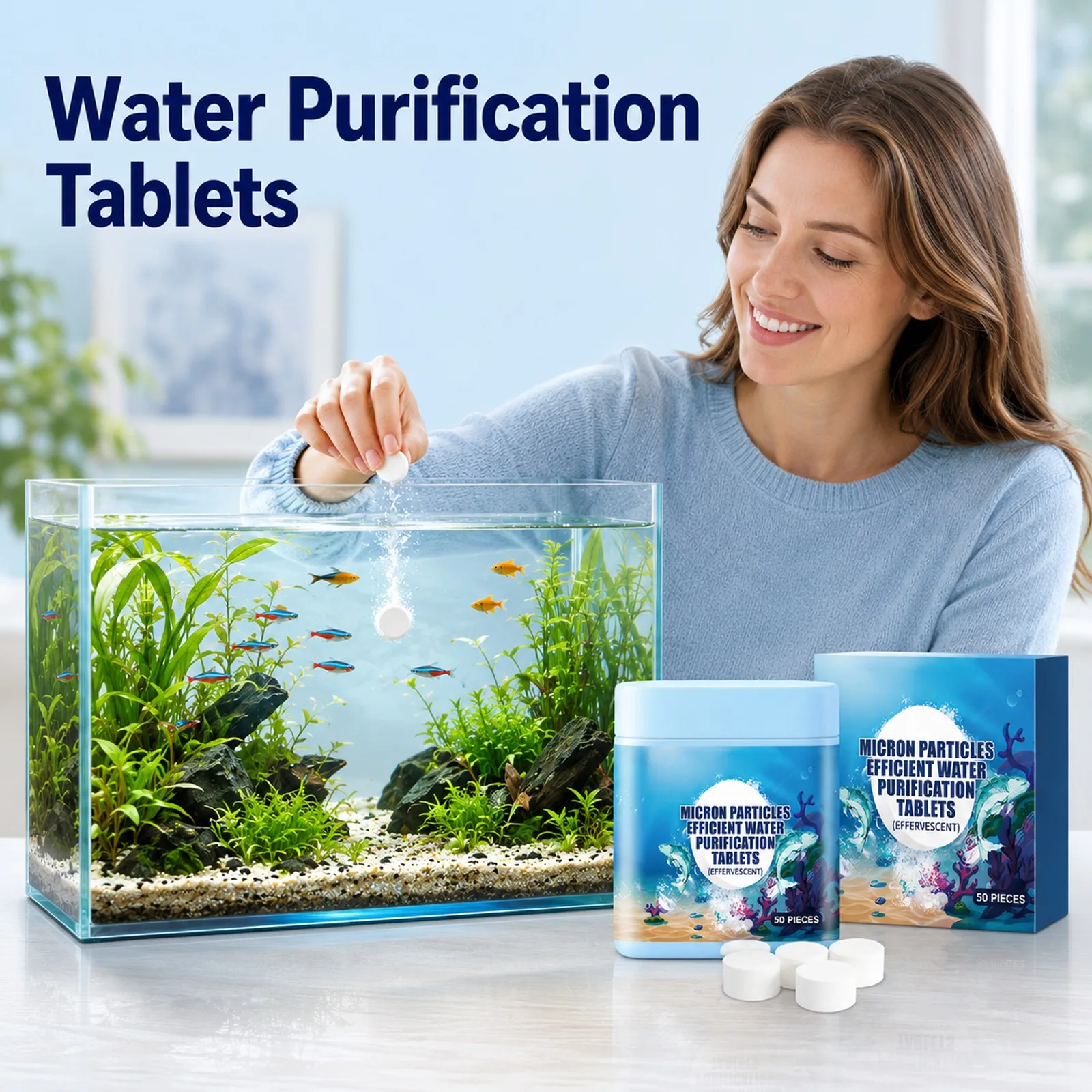 Aquarium Fish Yellow - Tabletes Purificadores de Água para Aquários,
