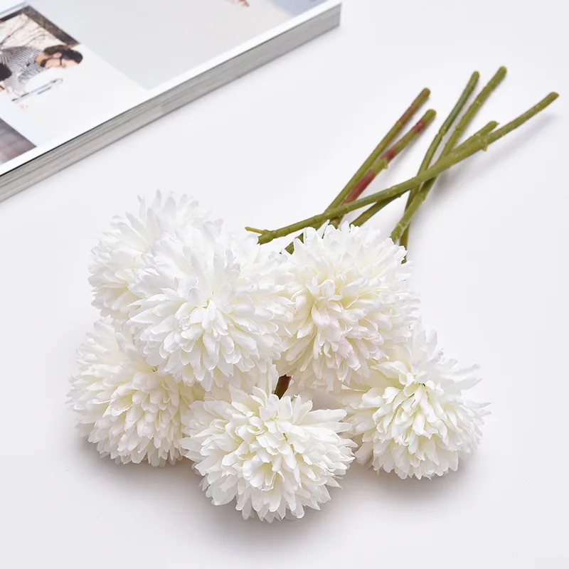 30cm Artificial Flower Dandelion Ball Chrysanthemum Fake Flower Living Room Potted Flower Arrangement Wedding Decoration