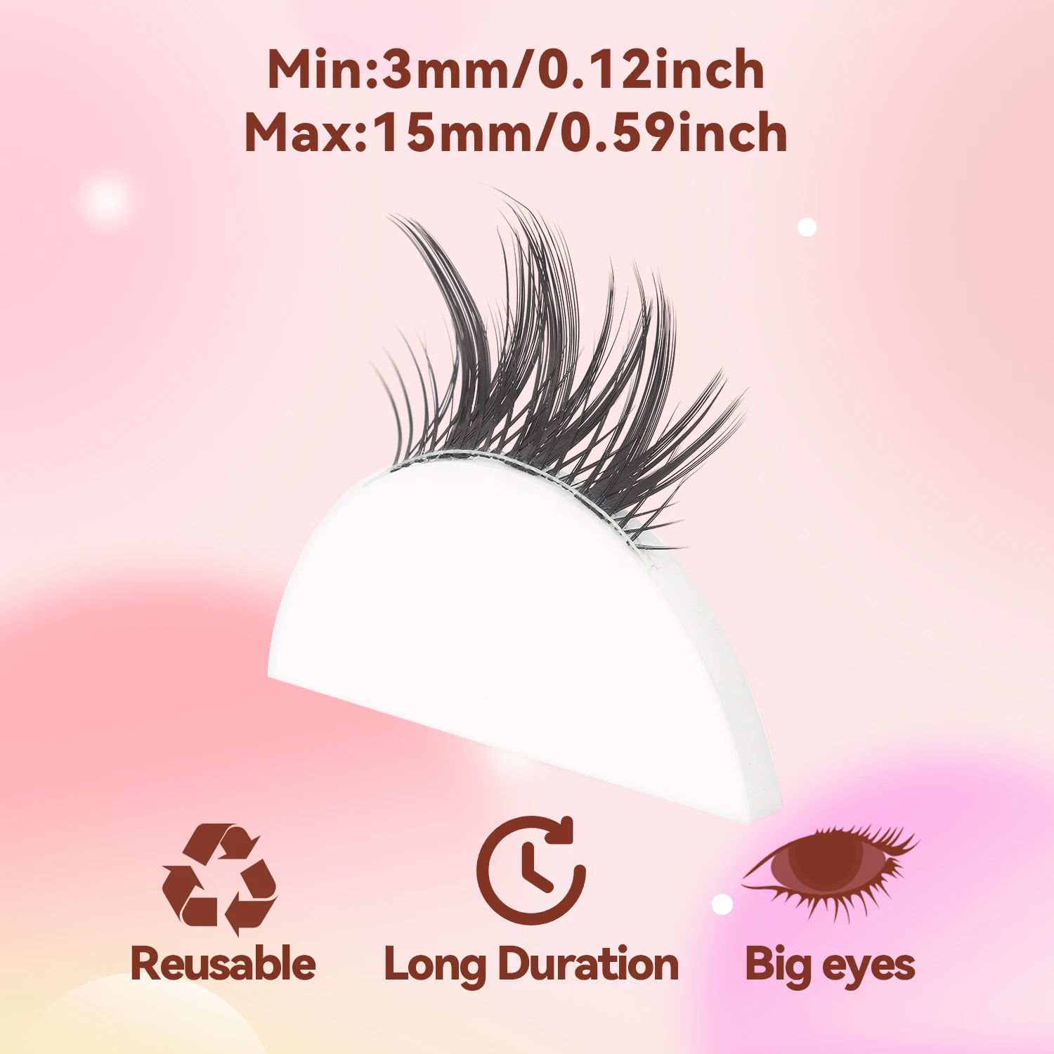 Half False Eyelashes Naturally Curled Transparent Strip Eyelashes Soft and Fluffy V-shaped 7-Pair Set Eyelashes