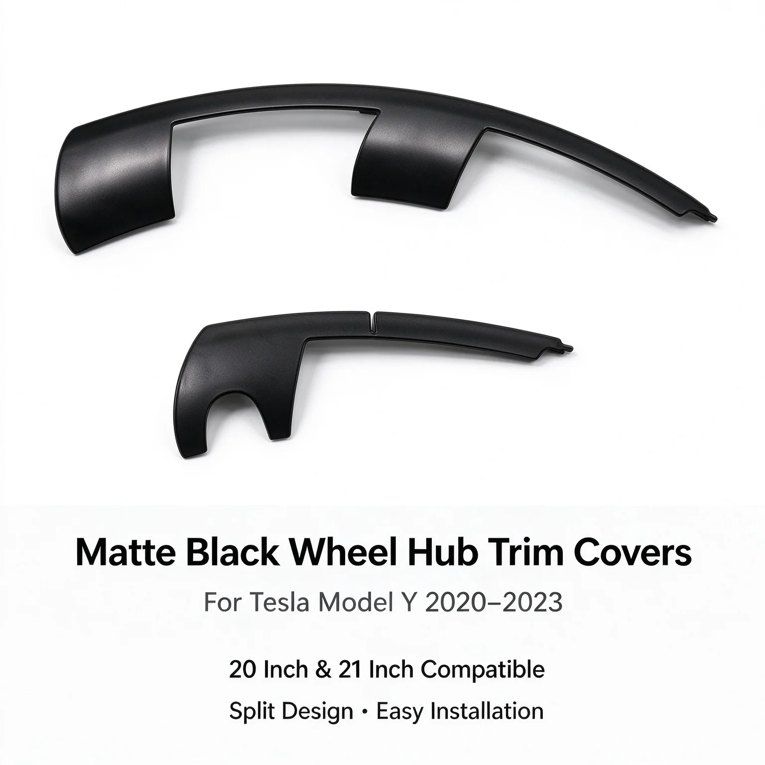 Matte Black Split Wheel Hub Trim Covers For Tesla Model Y  20-23, 20 Inch21 Inch Rim Protector Decor Caps Car Wheel Accessorie