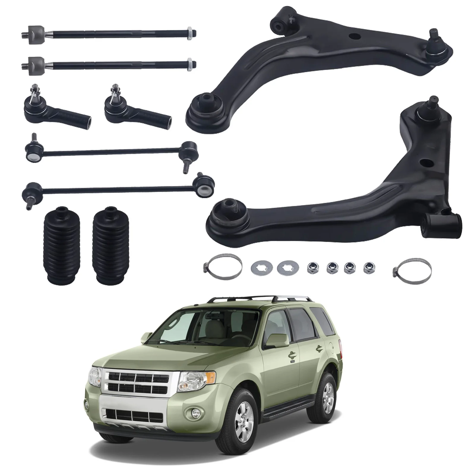 Suspension Control Arm Assembly Inner Tie Rod End for Ford Escape 2008 - 2009 K80296 EV800366 K80399 K80400 ES3631 RK80399