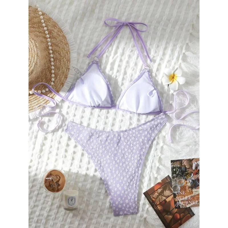 2025New Floral Spaghetti Strap Sexy Fashion Women's Bikini Swimsuit