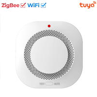 Tuya Smart WiFi/Zigbee Smoke Detector Smart Fire Alarm Progressive Sound Photoelectric Smoke Sensor Work with Tuya Zigbee Hub