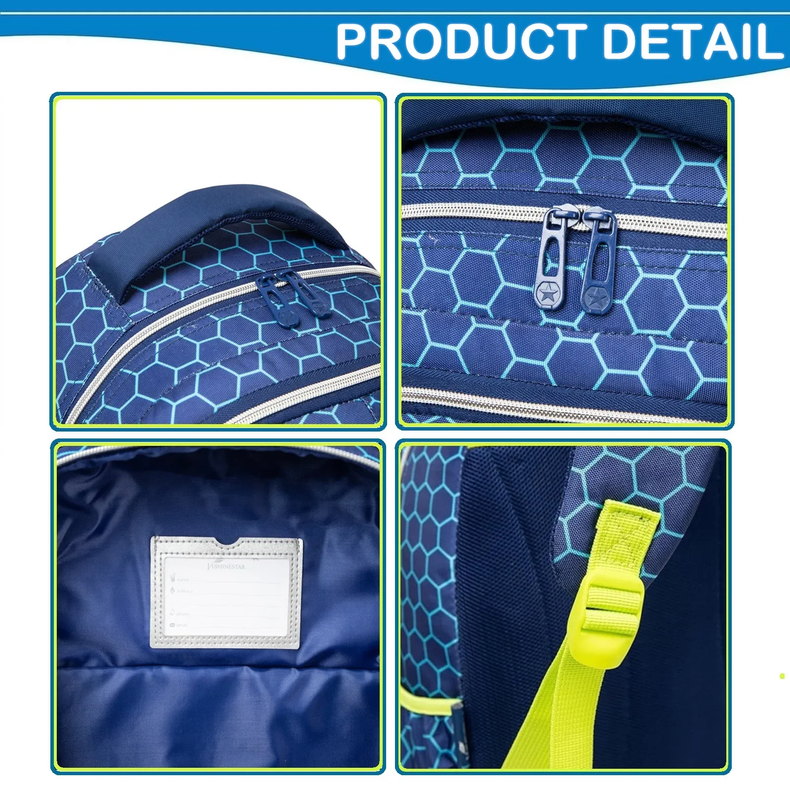 3PCS School Backpack for Boys Durable Elementary Student Backpack Large Capacity Bookbag Lightweight Mochila Back to School Bag