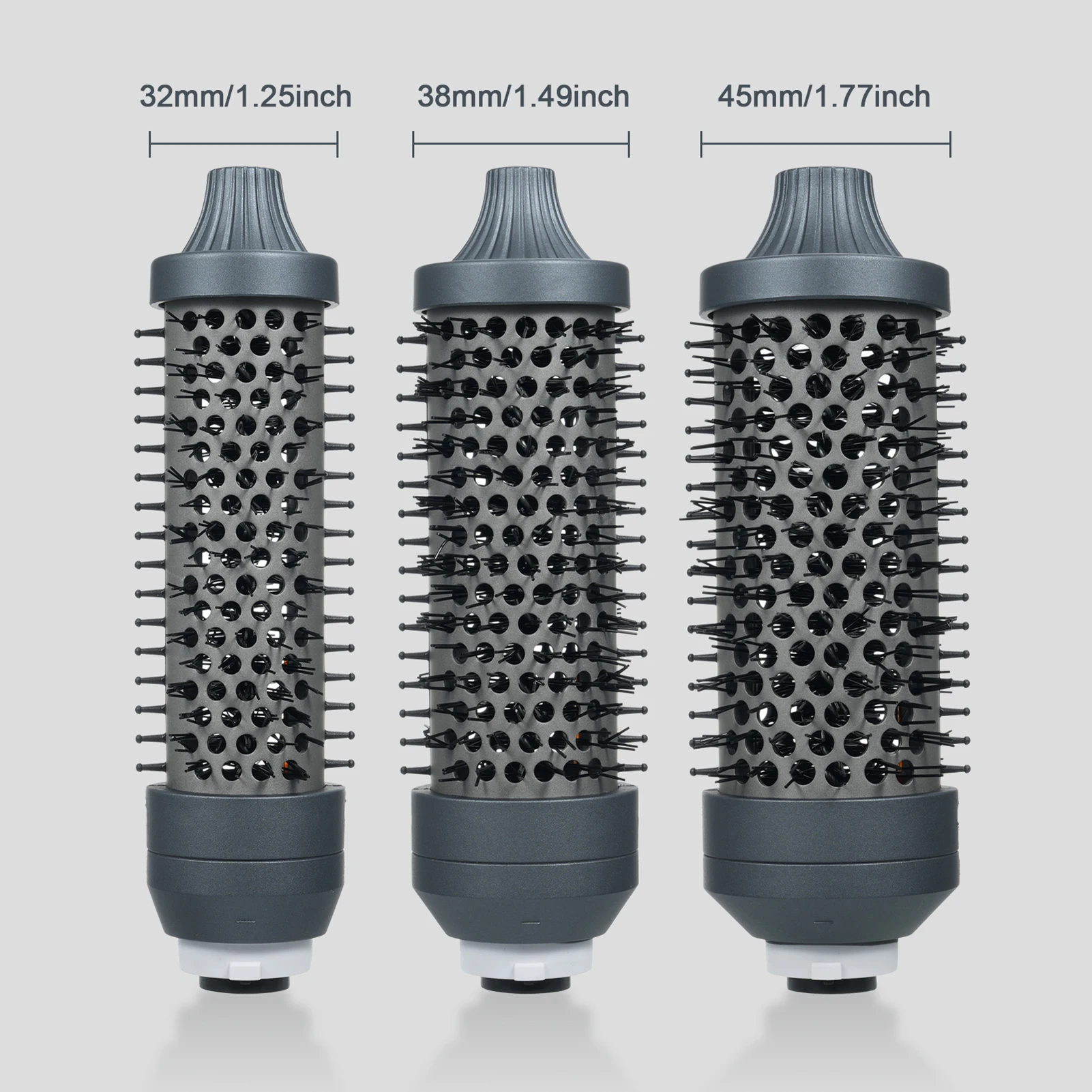 مجموعة فرش الهواء الساخن للتصفيف والتحكم في التجعد مع 3 فرش تجعيد قابلة للفصل