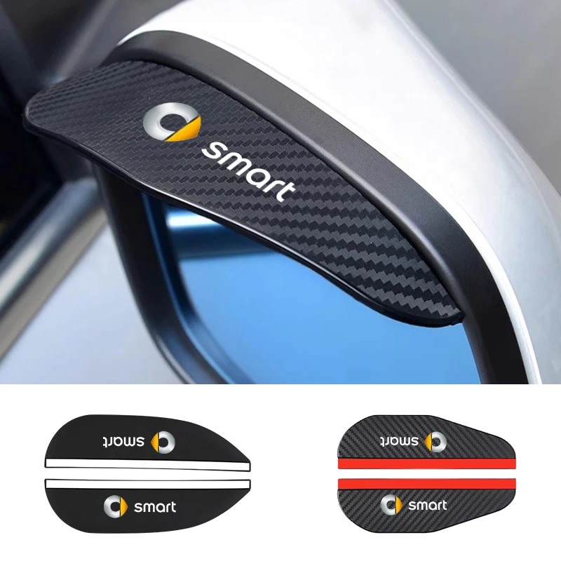 2pcs Car Rearview Mirror Rain brow Sun Visor Accessories For Smart Fortwo 451 450 453 Forfour EQ Cabrio