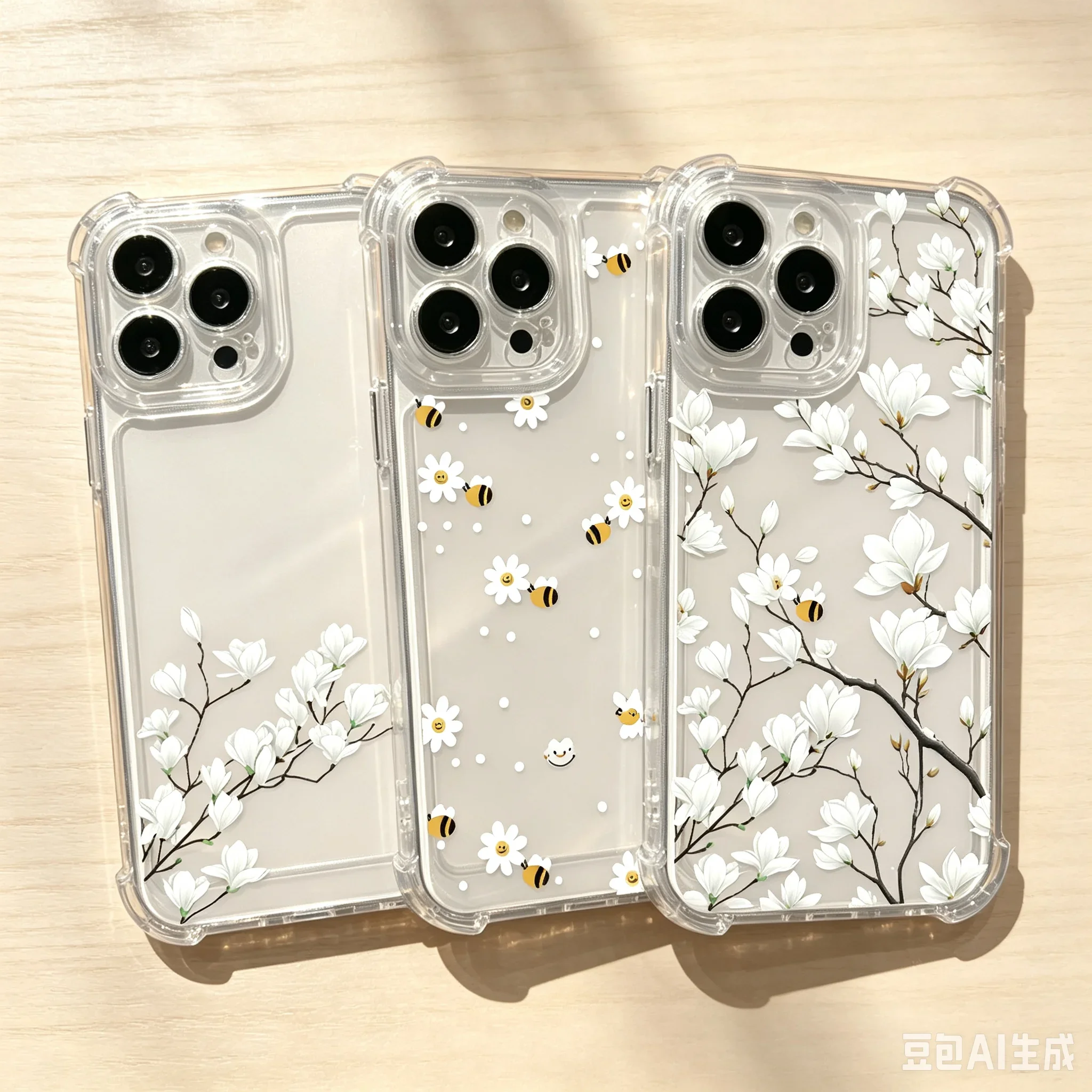 Чехол INS с цветочным узором (пчела, маргаритка, жасмин) для iPhone 17 Pro Max, 17 Air, 16, 15, 14, 13, 12, 11 Pro Max Plus, 16e, 12 Mini, 17Pro – противоударный чехол