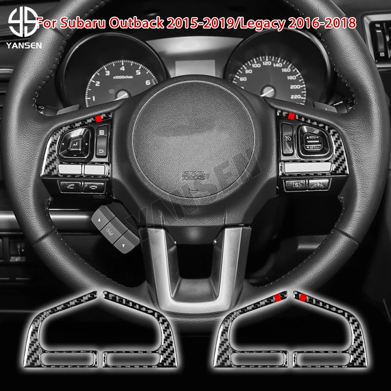 

Car Steering Wheel Decoration Cover Carbon Fiber Sticker For Subaru Legacy Outback 2015 2016 2017 2018 2019 Accessories